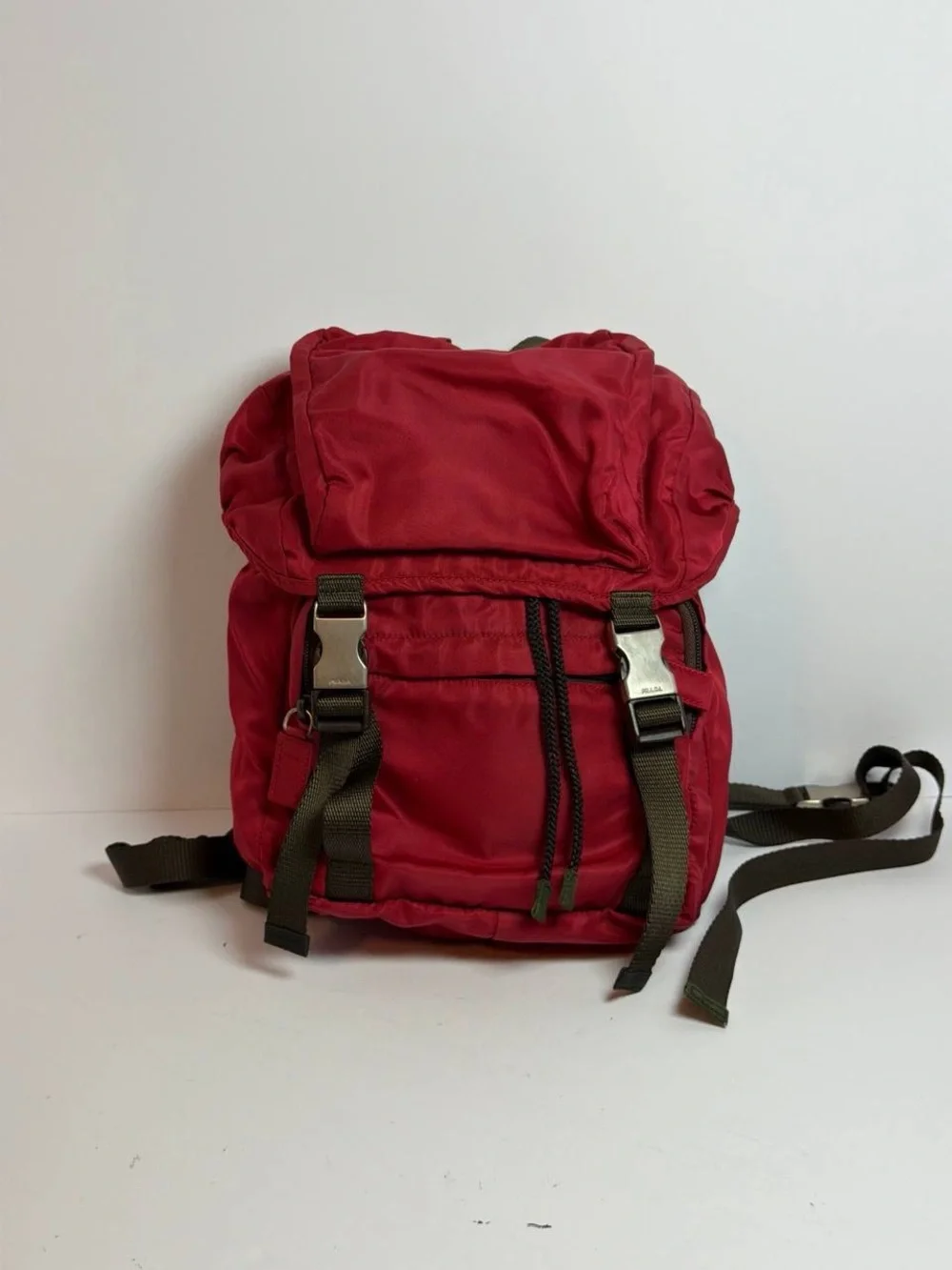 Prada Tessuto Red Nylon Backpack